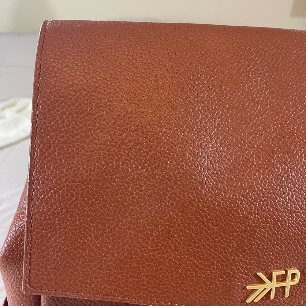 Freshly Picked Classic Diaper Bag II Cognac Vegan Leather 13x15in - Picture 3 of 11